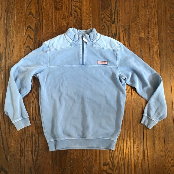 vineyard vines Men’s XS Heather Blue Garment-Dyed Shep 1/4 Zip Sweatshirt - Picture 3 of 11